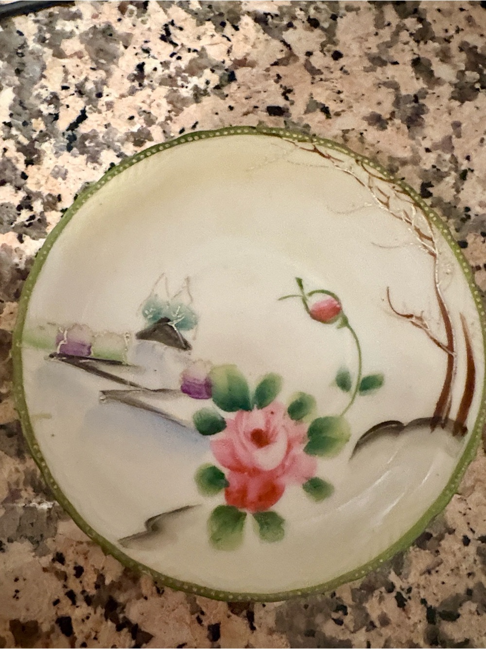 Vintage Hand Painted TAKITO TT JAPAN Porcelain Saucer Plate Pink Flowers